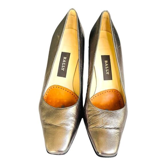 Vintage Bally Metallic Silver Pumps Heels Size 37/38 5.5 - Picture 4 of 7